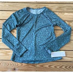 NWT All in Motion Swim Top Size Medium (8-10) Girl’s Green Long Sleeve $34.99